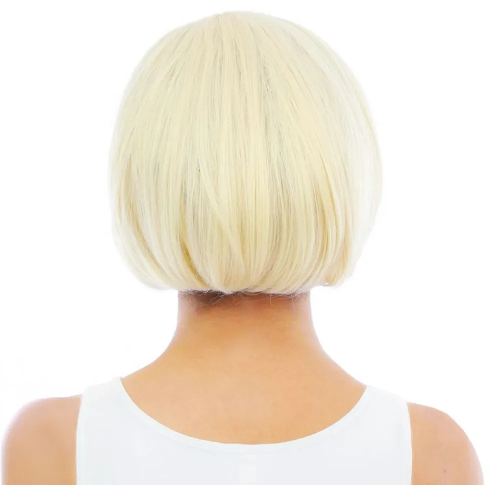 Kort Blond Parykk med Avtagbare Hestehaler
