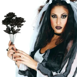 Kunstig blomsterbukett svart