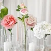 Kunstig rose med to knopper rosa