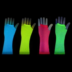 Lange UV Neon Nettinghansker