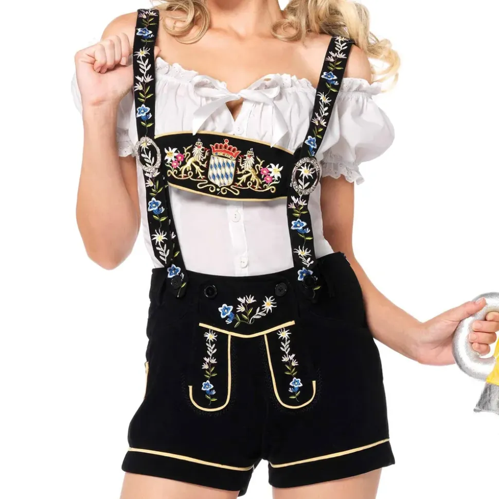 Lederhosen Shorts Dame Deluxe Kostyme