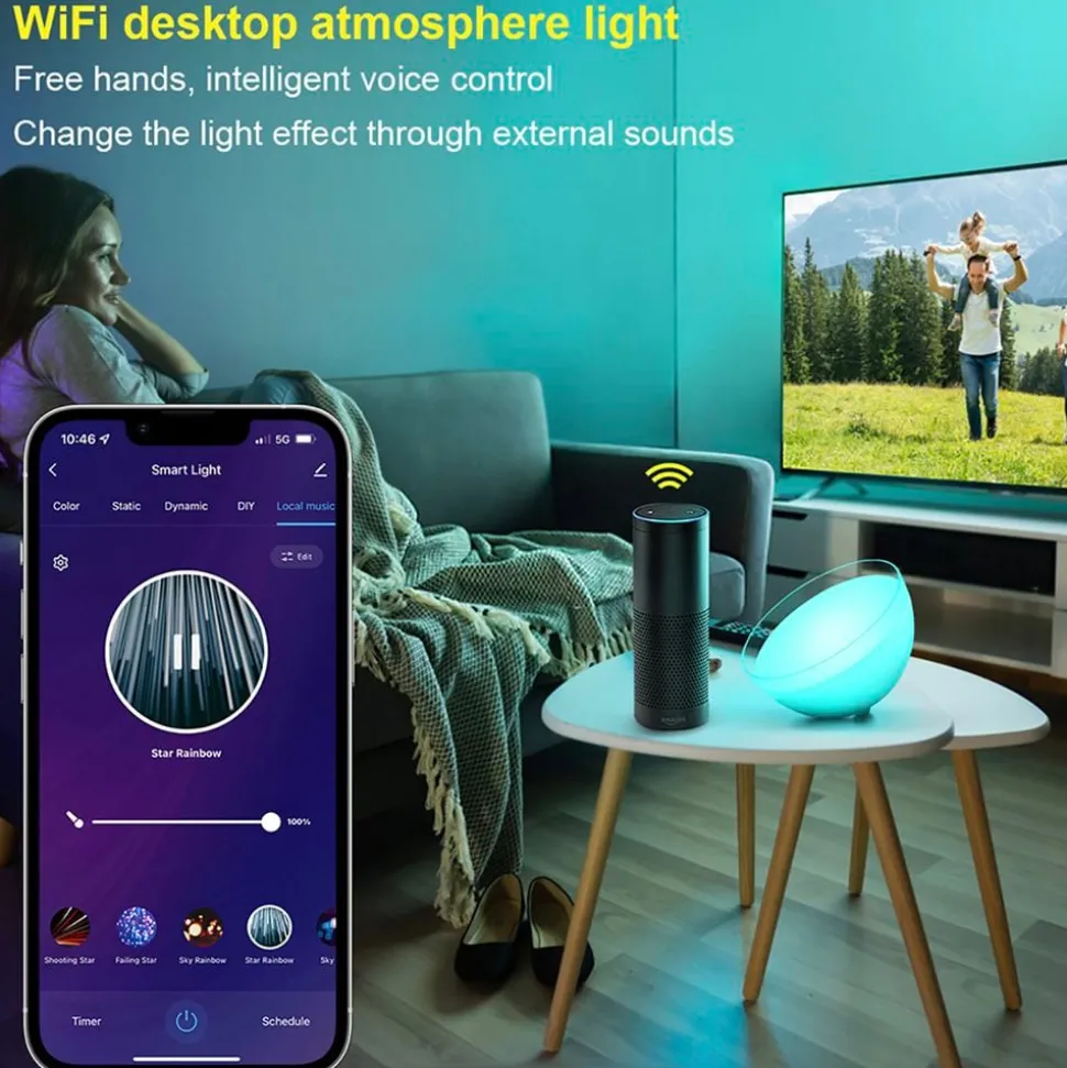 LED-Lampe Rund Wi-Fi