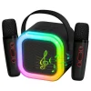 LED Mini Karaokehøyttaler med Mikrofoner