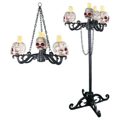 LED Takkrone/Kandelaber med hodeskaller 2in1