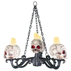 LED Takkrone/Kandelaber med hodeskaller 2in1