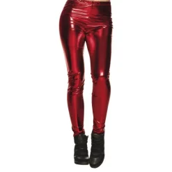 Leggings Metallic Rød