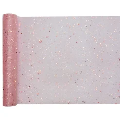 Løper Tyll Glitter Roségull