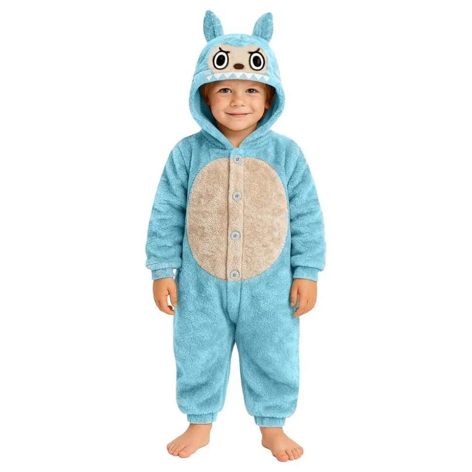 Lulu Monster Blå Onesie Barn Kostyme