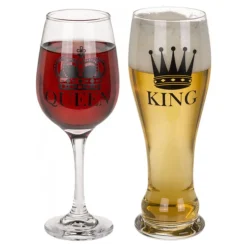 Øl- & Vinglass King & Queen