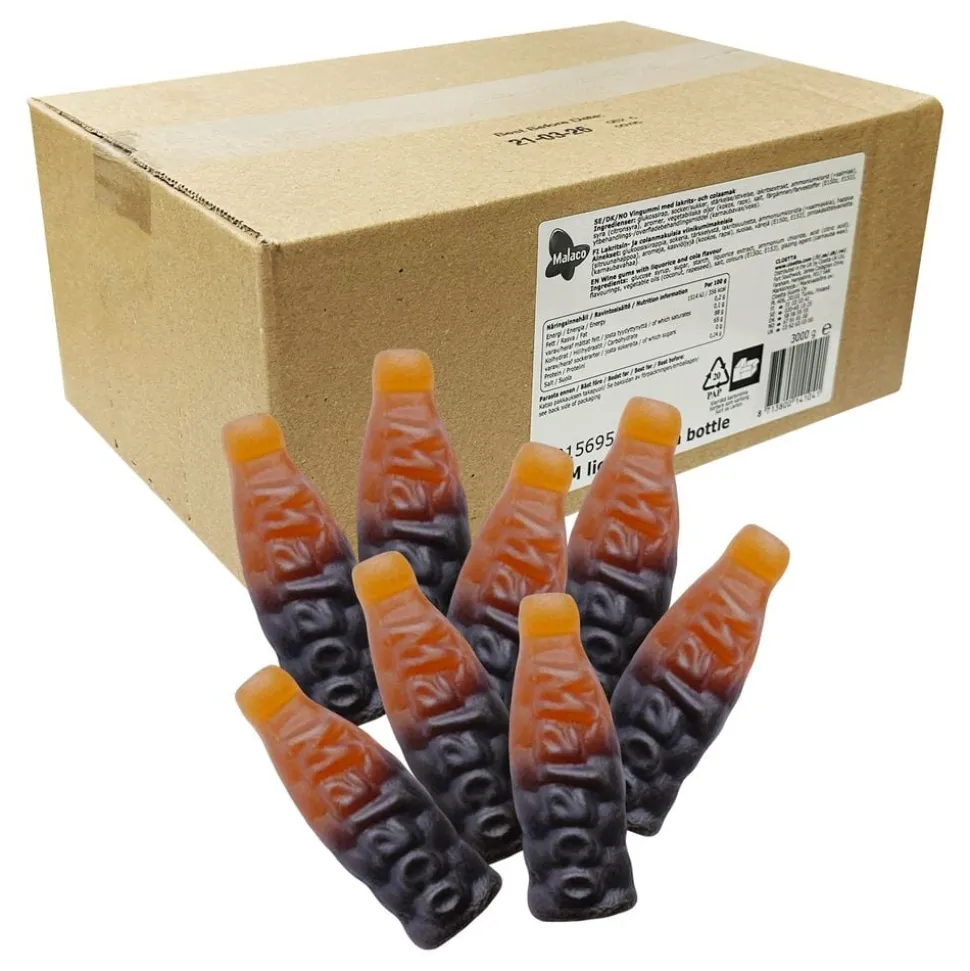 Malaco Mini Cola-Lakrisflaske Storpakning