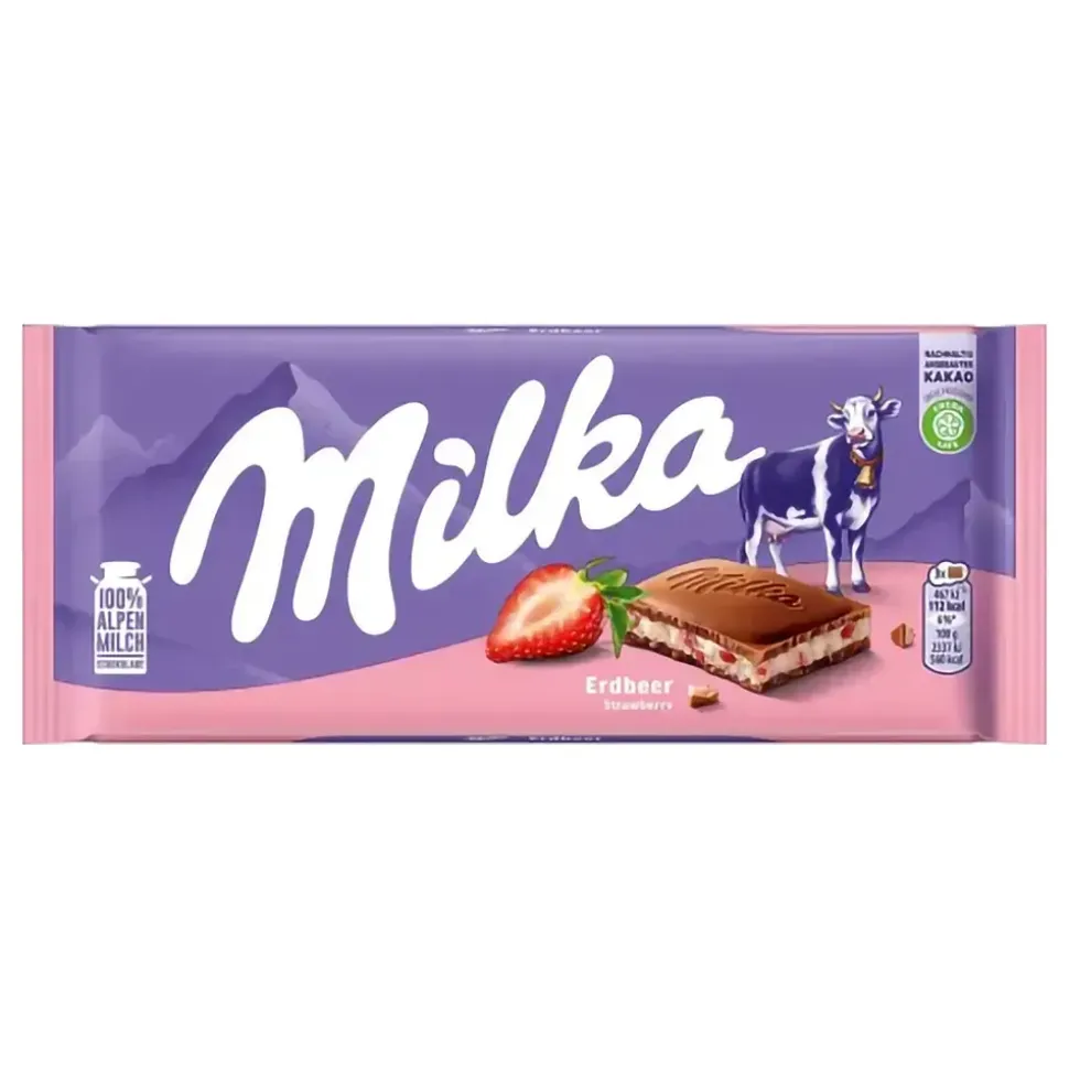 Milka Melkesjokolade Jordbær