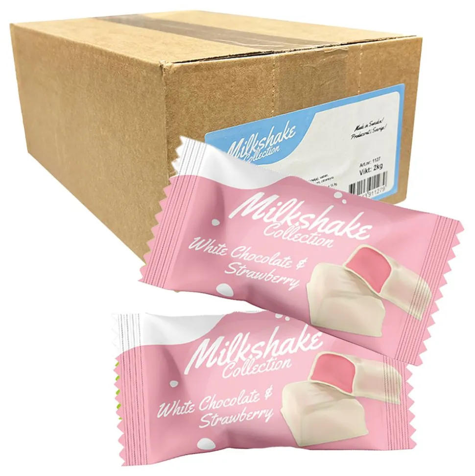 Milkshake White Choco & Strawberry Storpakning