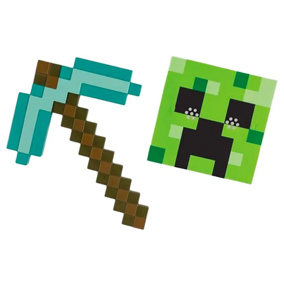 Minecraft Creeper Maske og Hakke for Barn