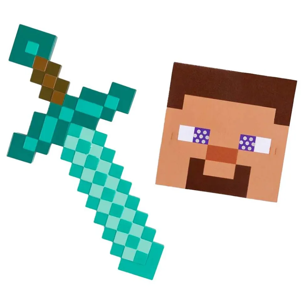 Minecraft Steve Maske og Sverd for Barn