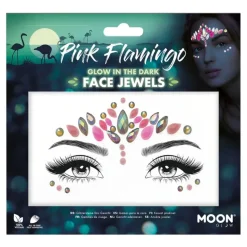 Moon Creations Face Jewels Selvlysende Pink Flamingo