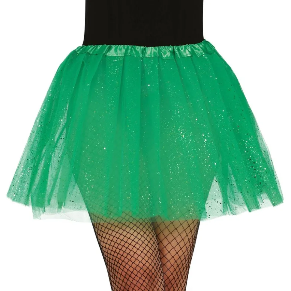 Mørkegrønt Tyllskjørt med Glitter