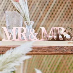 Mr & Mrs Skilt Roségull Akryl