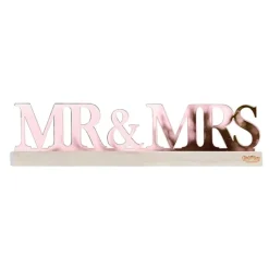 Mr & Mrs Skilt Roségull Akryl