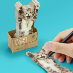 Mustard Cat In A Box Sticky Notes