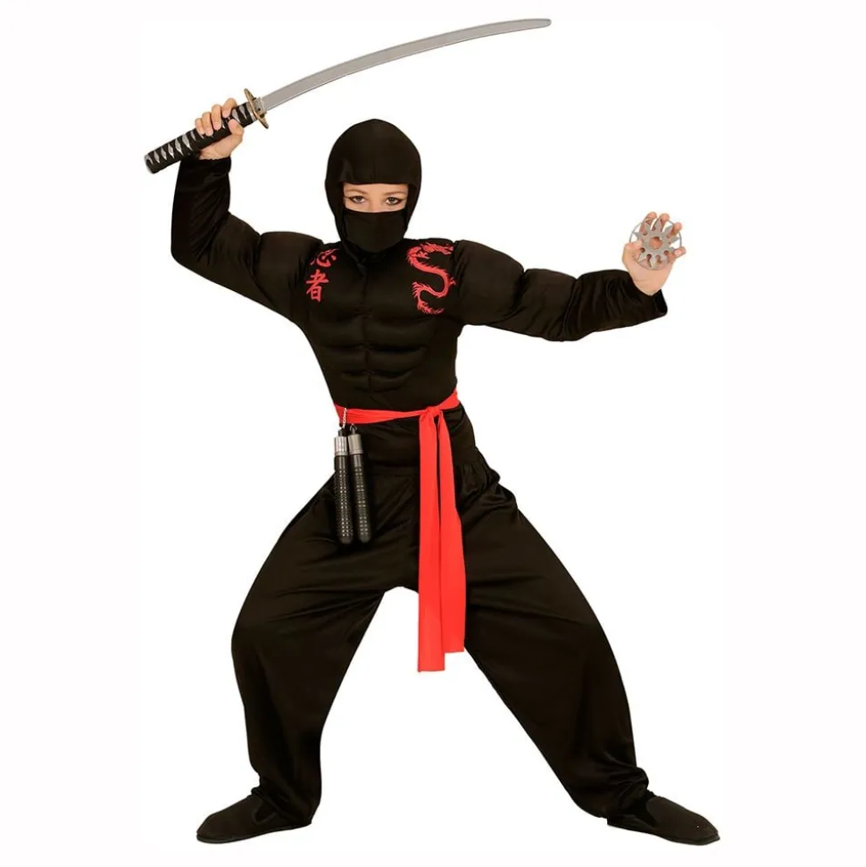 Ninja med Muskler Barn Kostyme