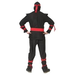 Ninja Svart/Rød Kostyme