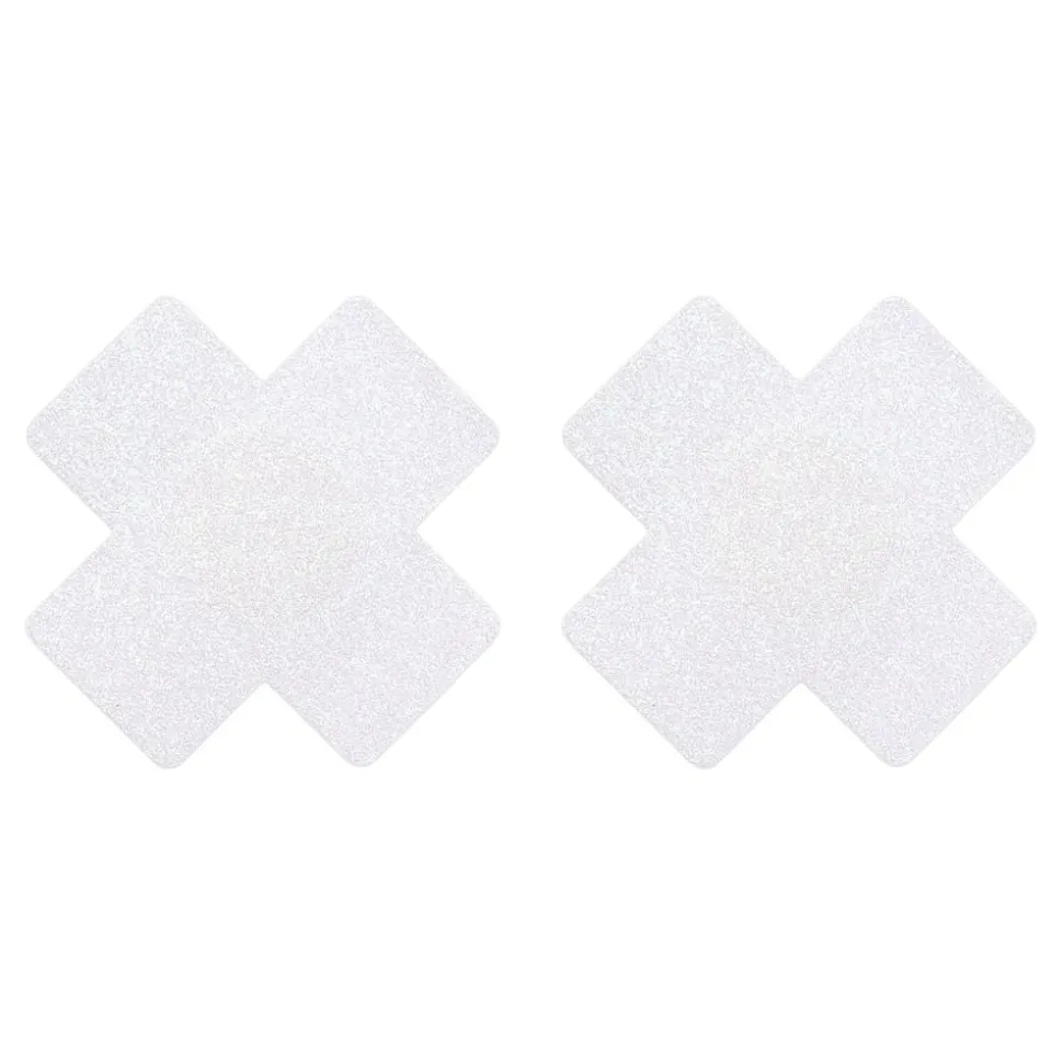Nipple Covers Kors Hvite Glitter