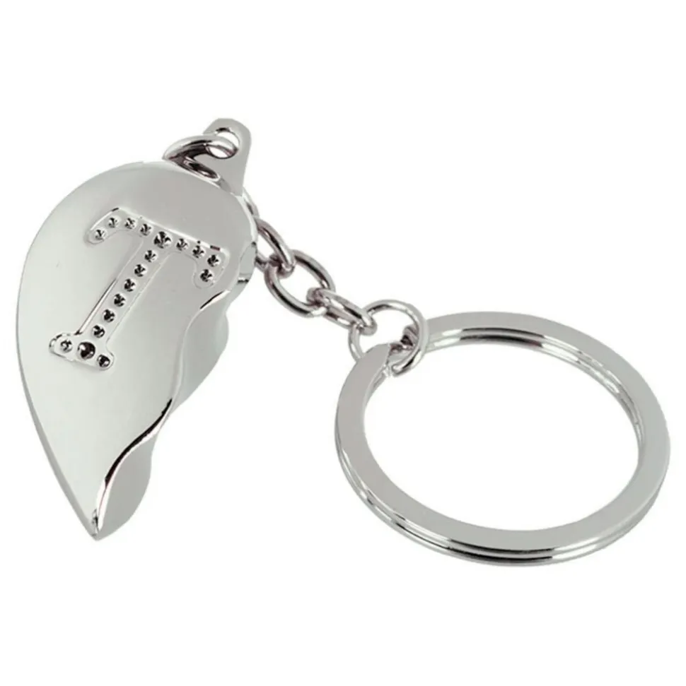 Nøkkelring Halvt Hjerte med Bokstav