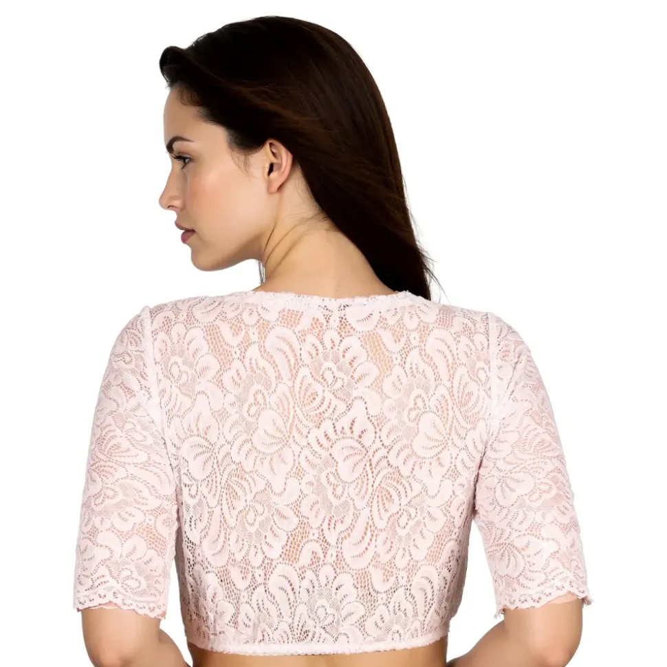 Oktoberfest-bluse i hvit blonde