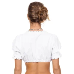 Oktoberfest Bluse Kort Dame Hvit
