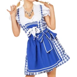 Oktoberfest Dirndl Blå Kostyme