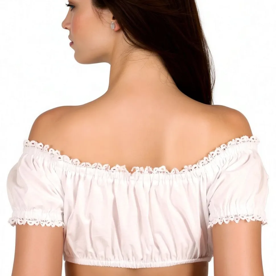 Oktoberfest Dirndl Bluse Hvit