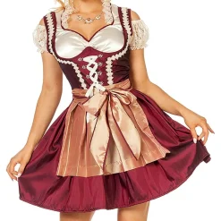Oktoberfest Dirndl Vinrød Kostyme