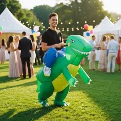 Oppblåsbar Ridende Dinosaur Kostyme
