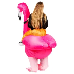 Oppblåsbar Ridende Flamingo Kostyme