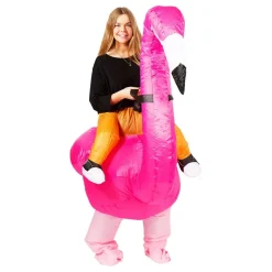 Oppblåsbar Ridende Flamingo Kostyme
