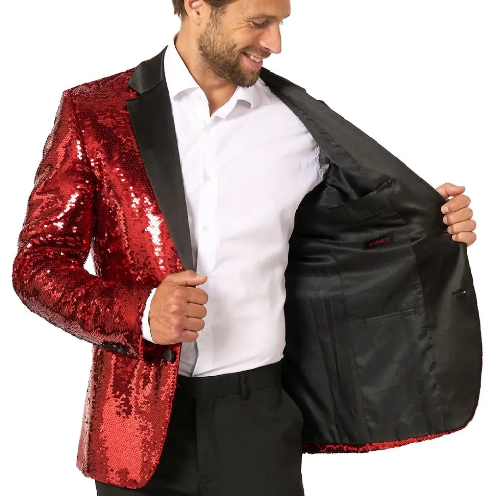 OppoSuits Paljett Dressjakke Brilliant Rød