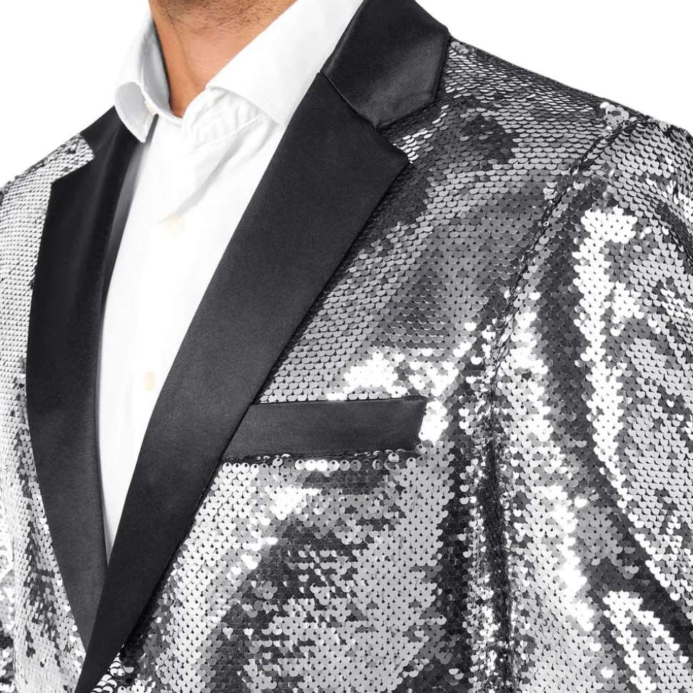 OppoSuits Paljett Dressjakke Briliant Silver