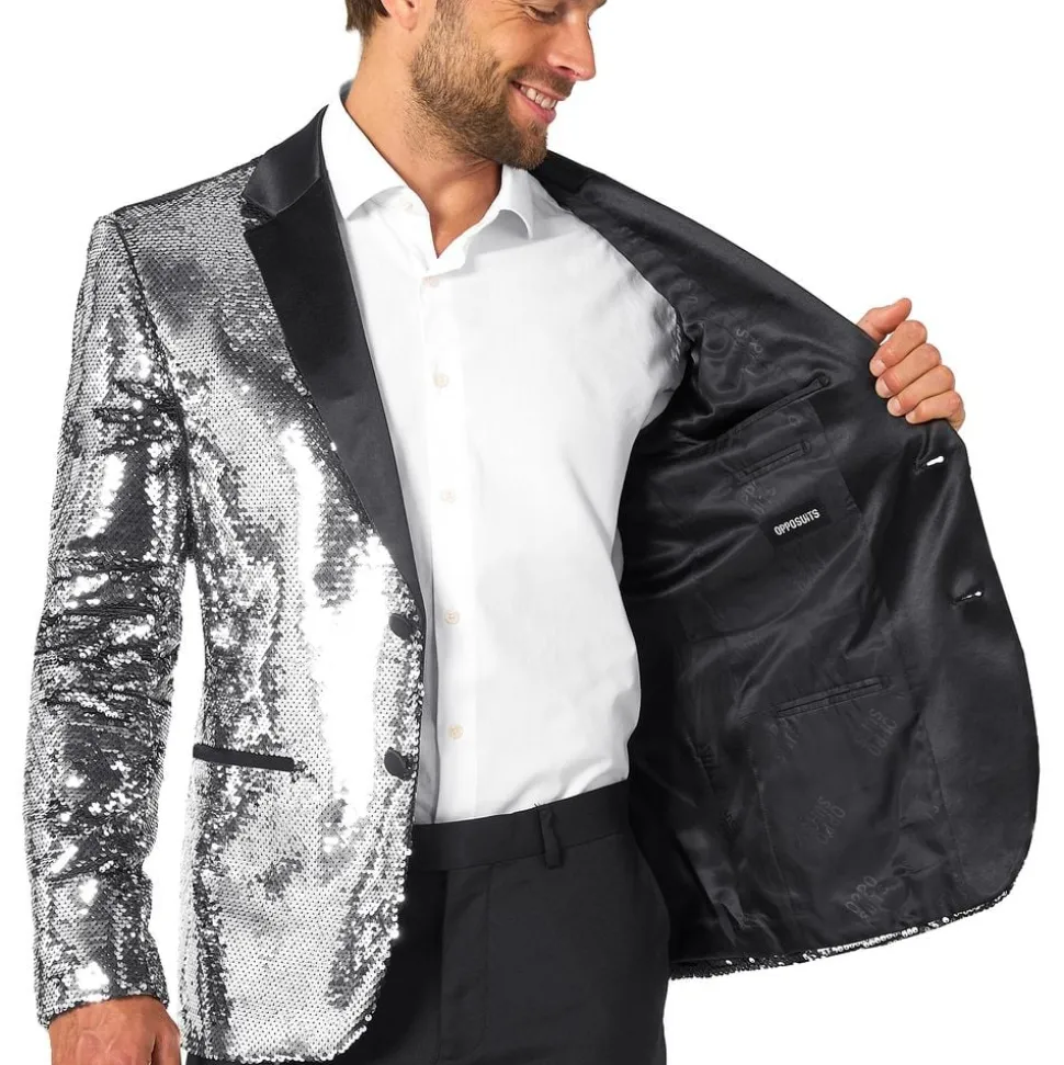 OppoSuits Paljett Dressjakke Briliant Silver