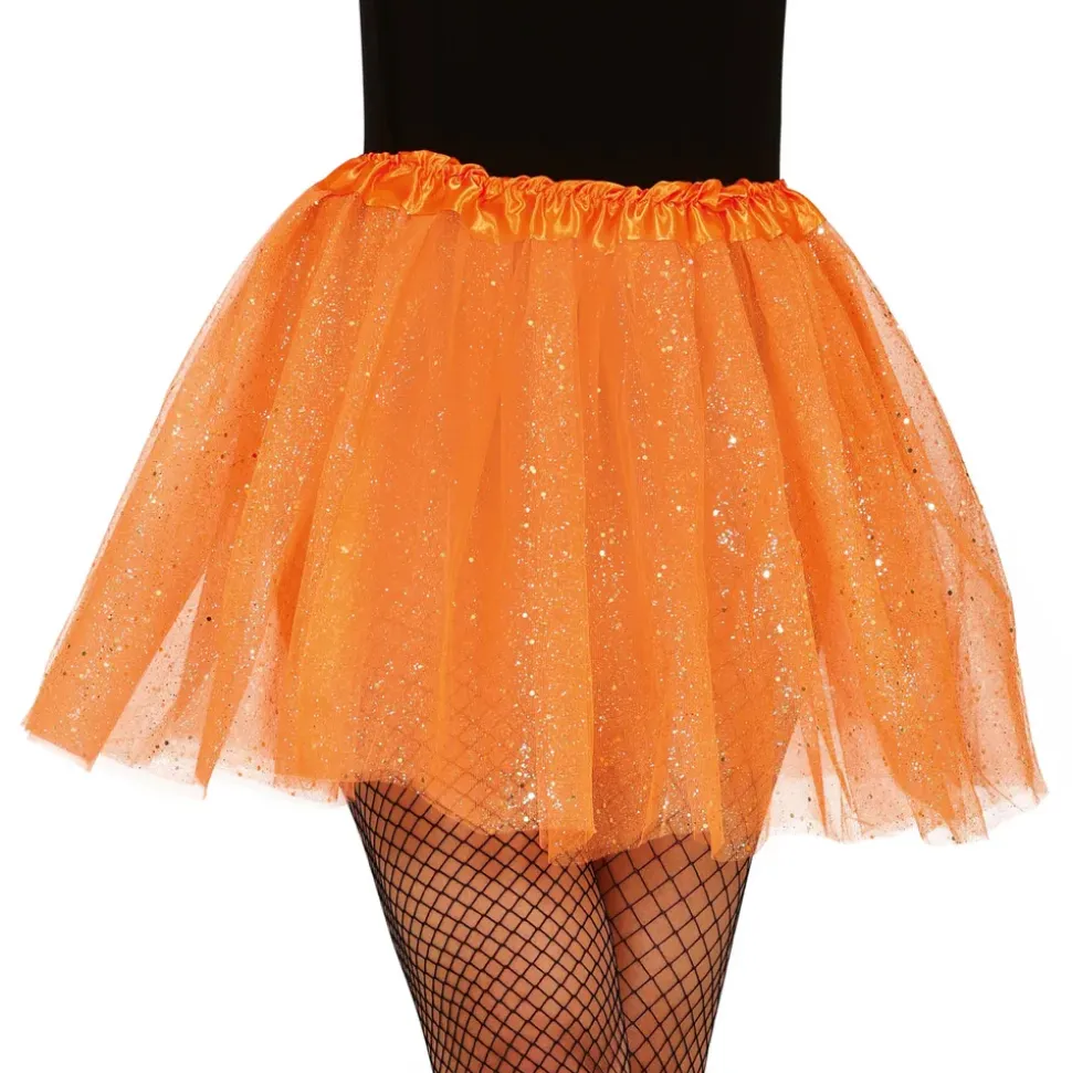 Oransje Tyllskjørt med Glitter