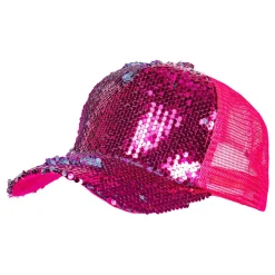 Paljettcaps Neonrosa