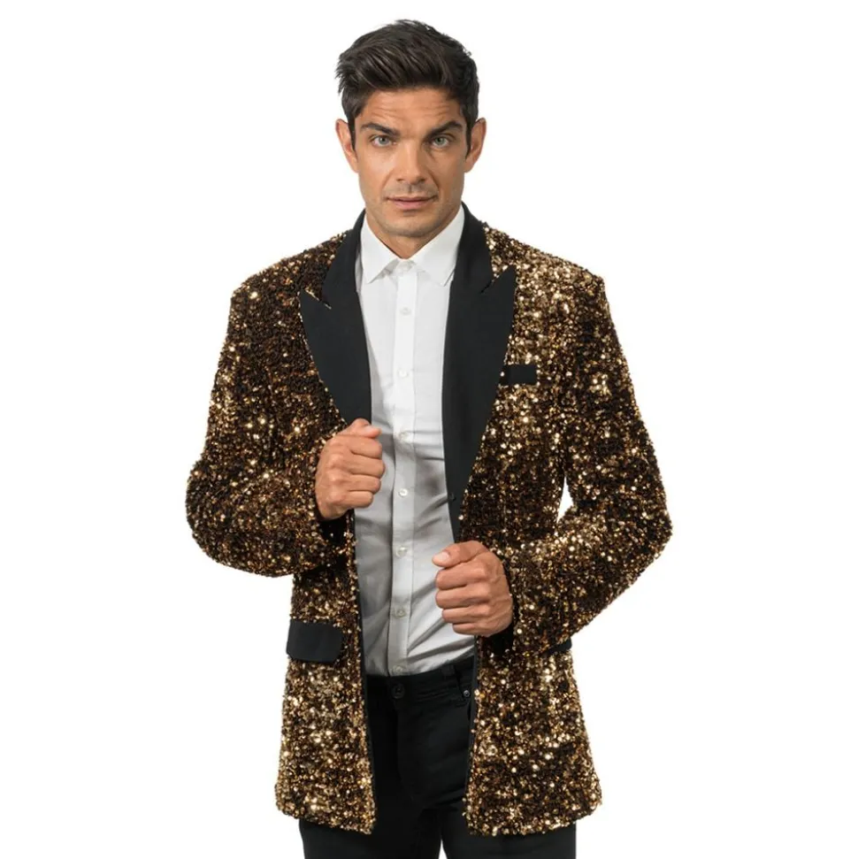 Paljett dressjakke Herre Bronse
