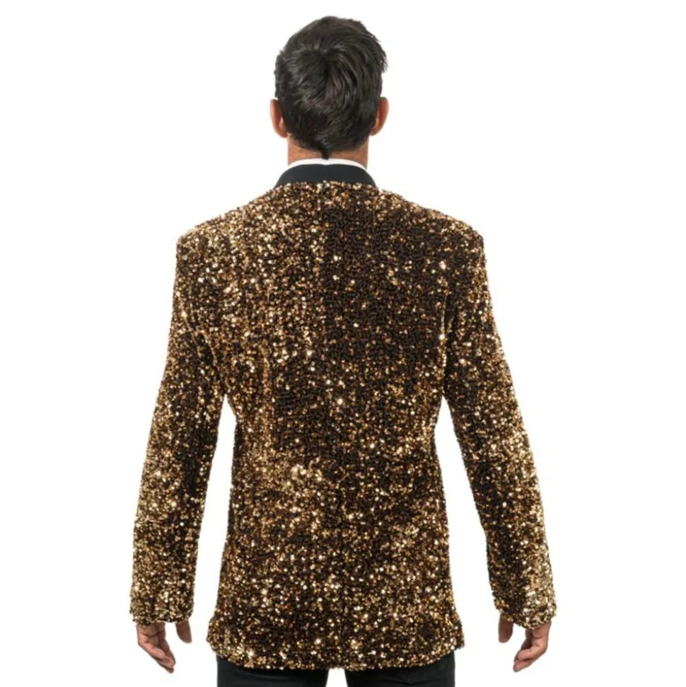 Paljett dressjakke Herre Bronse