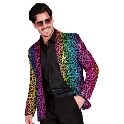 Paljett Dressjakke Leopard Regnbue