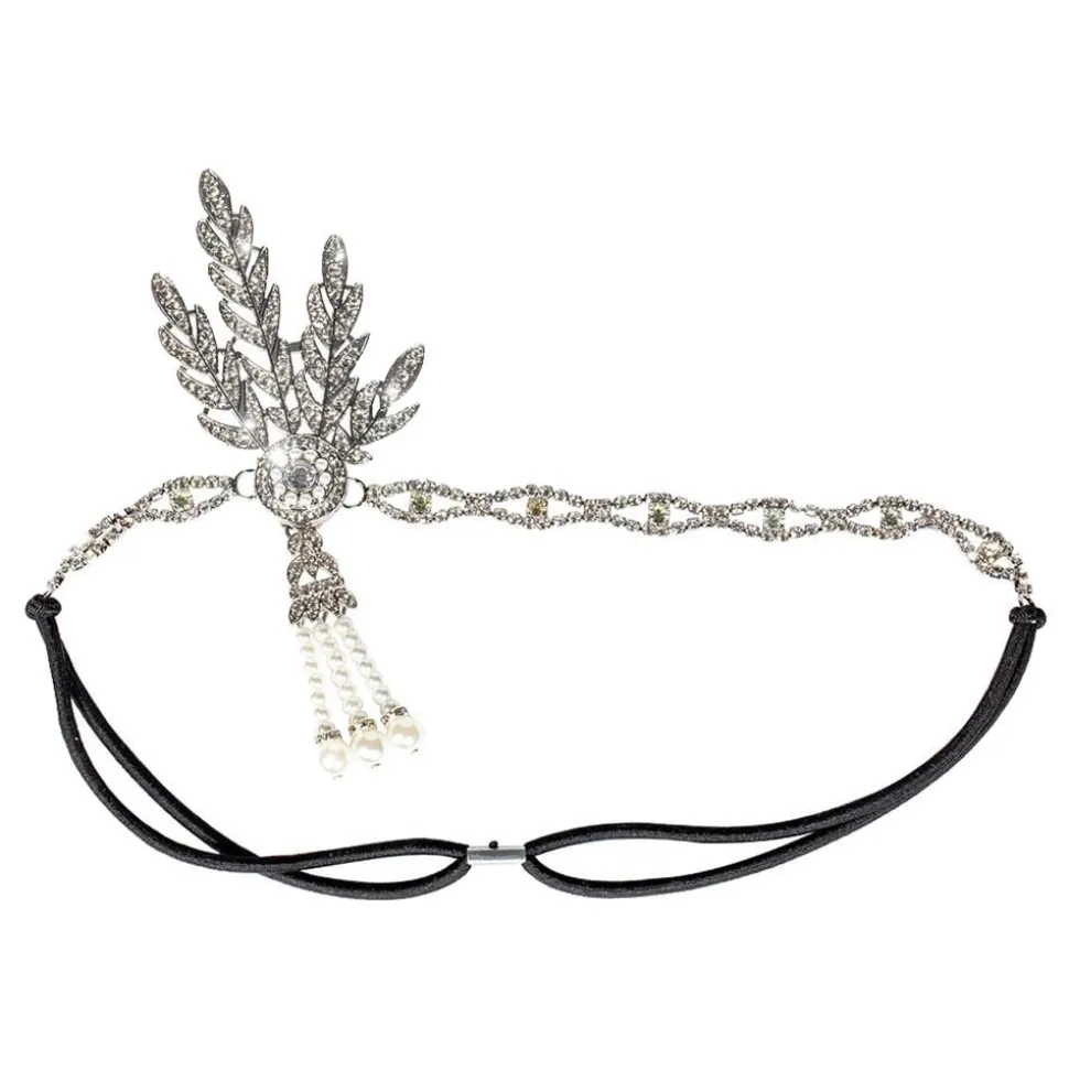 Pannebånd Flapper Sølv Deluxe