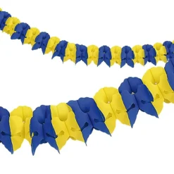 Papirgirlander Blå/Gul Swirls