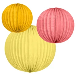 Papirlykter Rosa/Gul/Oransje