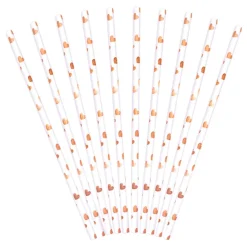 Papirsugerør Hjerter Roségull Metallic