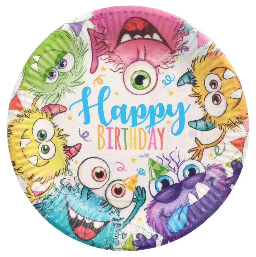 Papirtallerkener Funny Monsters