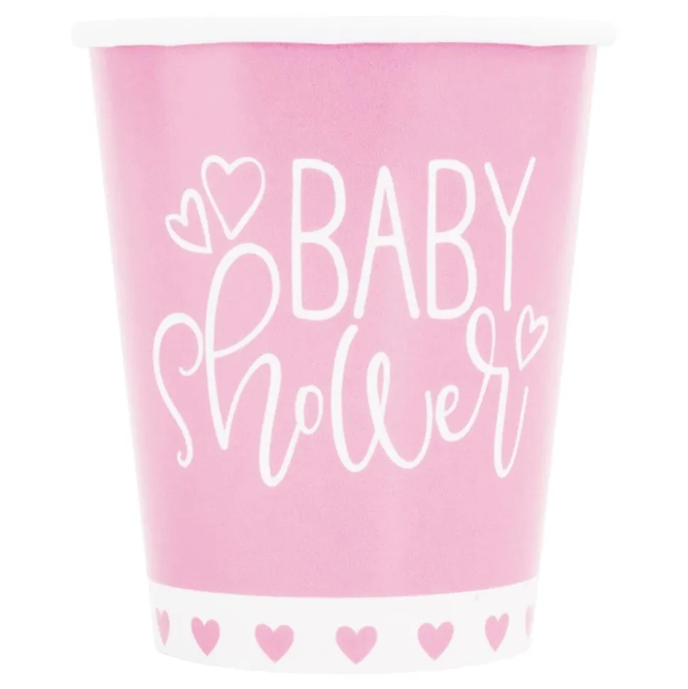 Pappkopper Baby Shower Rosa