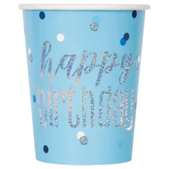 Pappkopper Happy Birthday Blå Skimmer
